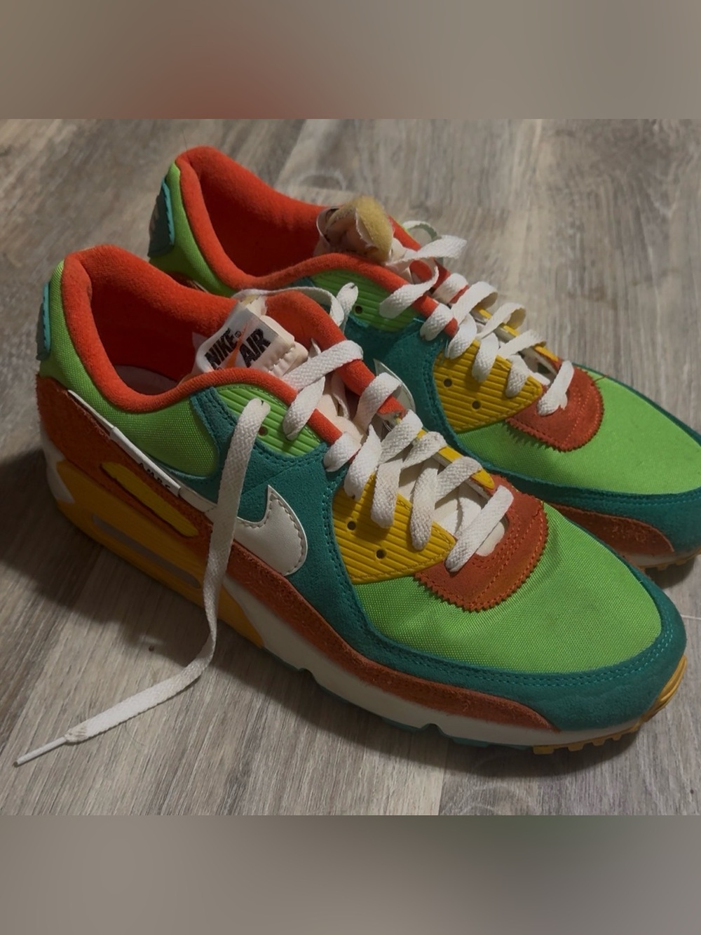 Nike Men’s Multicolor Colorblock Sneakers in Green, Teal, Orange & Yellow